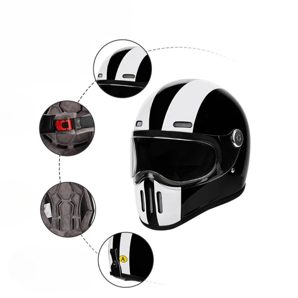 Casque Moto Intégral Homme-Femme | Homologué ECE – RetroRacer One