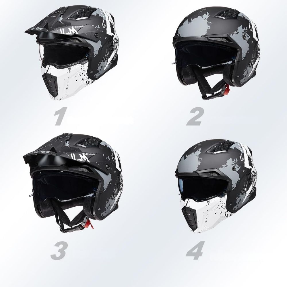 Casque Moto Modulable ILM Homme-Femme – Homologué ECE – Sécurité & Polyvalence 4-en-1