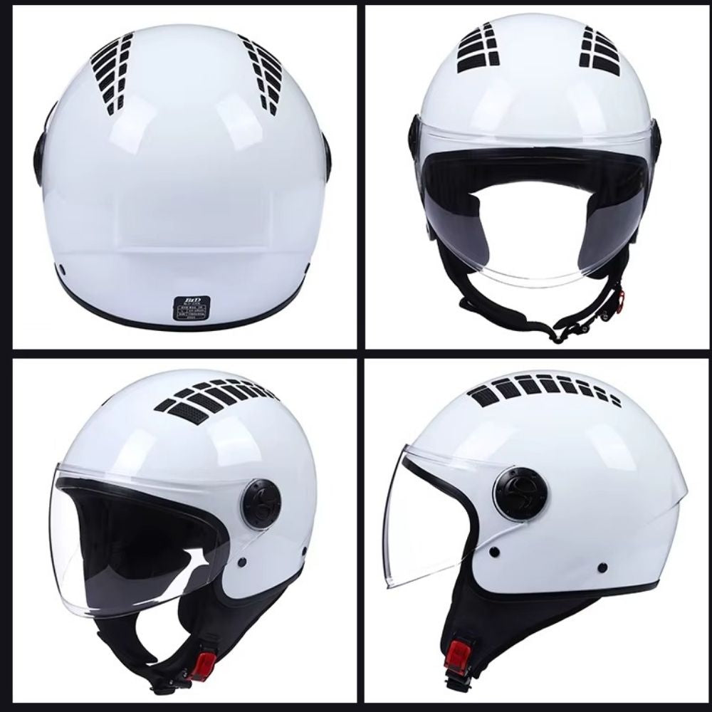 Casque Moto Jet Scooter AirVibe Homme-Femme – Homologué ECE | Visière Longue & Ventilation Active
