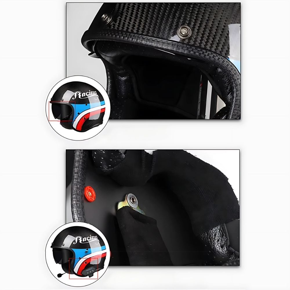 Casque moto jet carbone CarbonEdge™ homme & femme – Ultra léger homologué | Modaktor