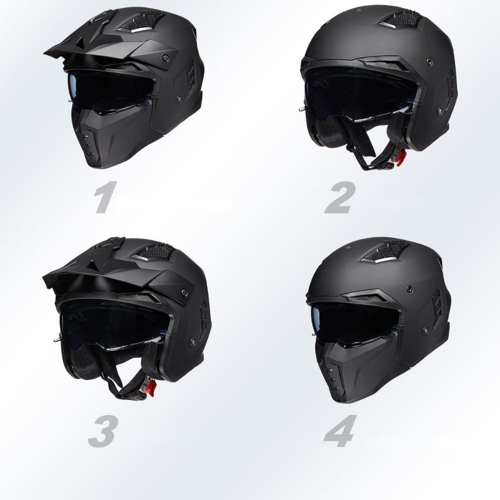 Casque Moto Modulable ILM Homme-Femme – Homologué ECE – Sécurité & Polyvalence 4-en-1