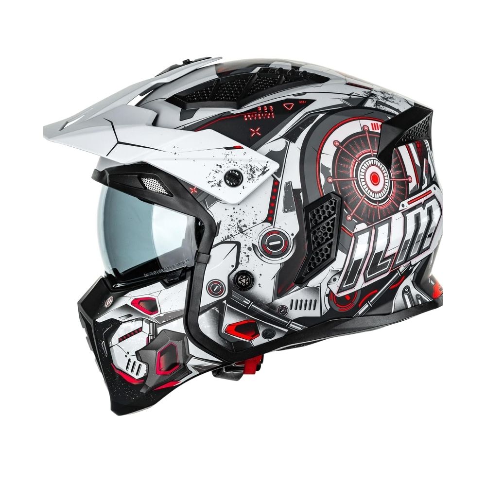 Casque Moto Modulable ILM Homme-Femme – Homologué ECE – Sécurité & Polyvalence 4-en-1