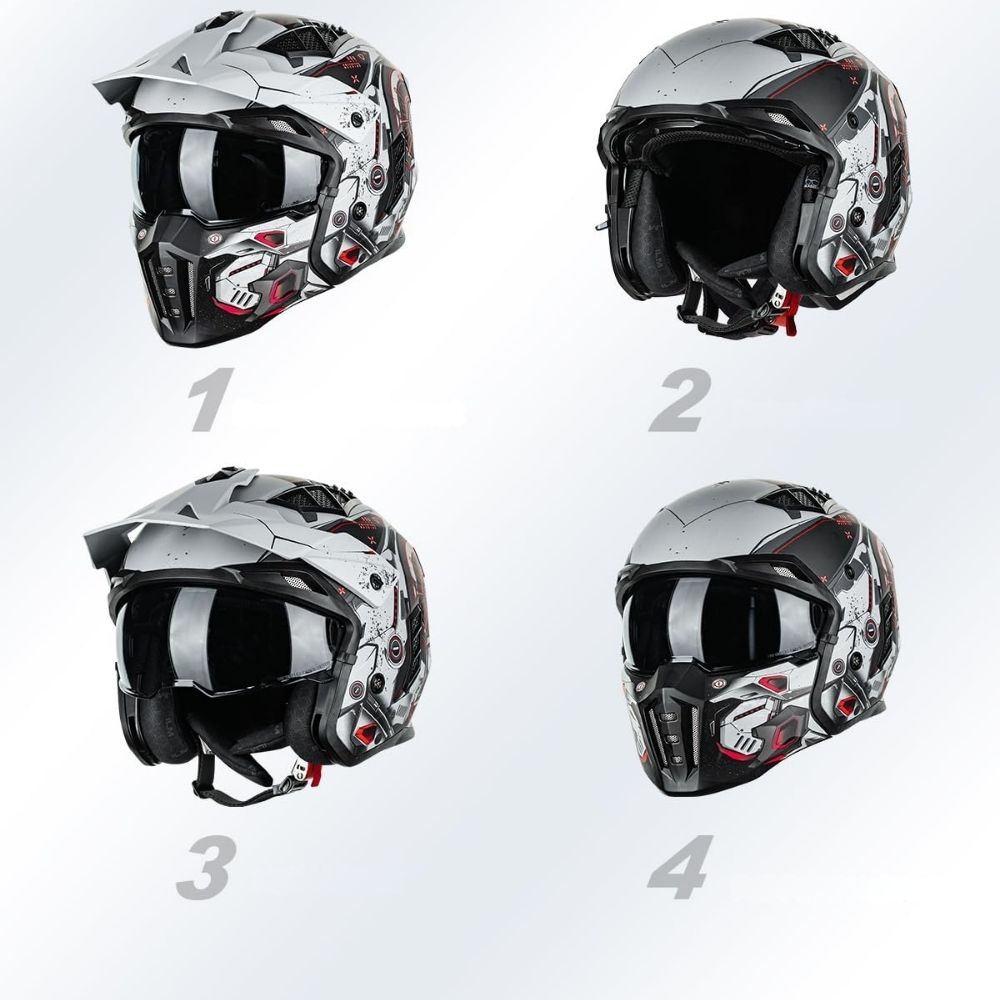 Casque Moto Modulable ILM Homme-Femme – Homologué ECE – Sécurité & Polyvalence 4-en-1