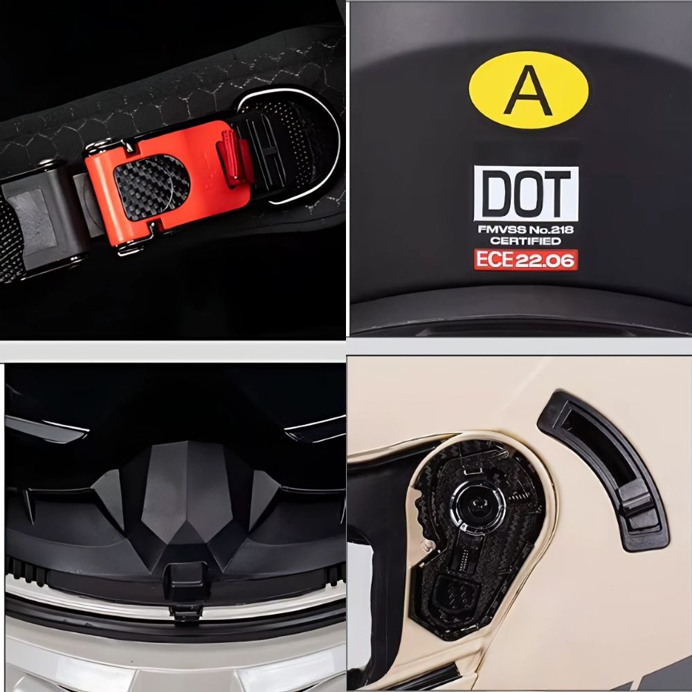 Casque Moto Modulable PROTEK™ – Double Visière, Homologué ECE – Confort, Silence et Protection