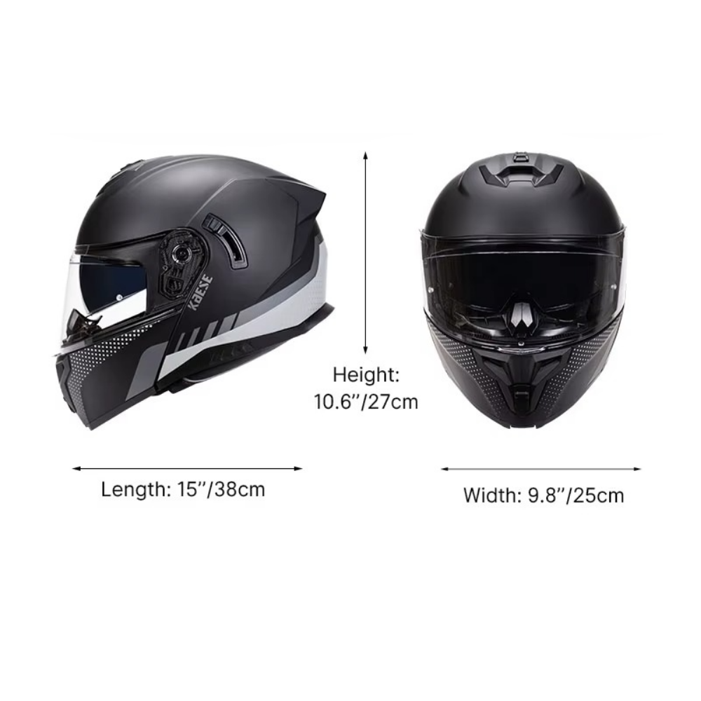 Casque Moto Modulable PROTEK™ – Double Visière, Homologué ECE – Confort, Silence et Protection