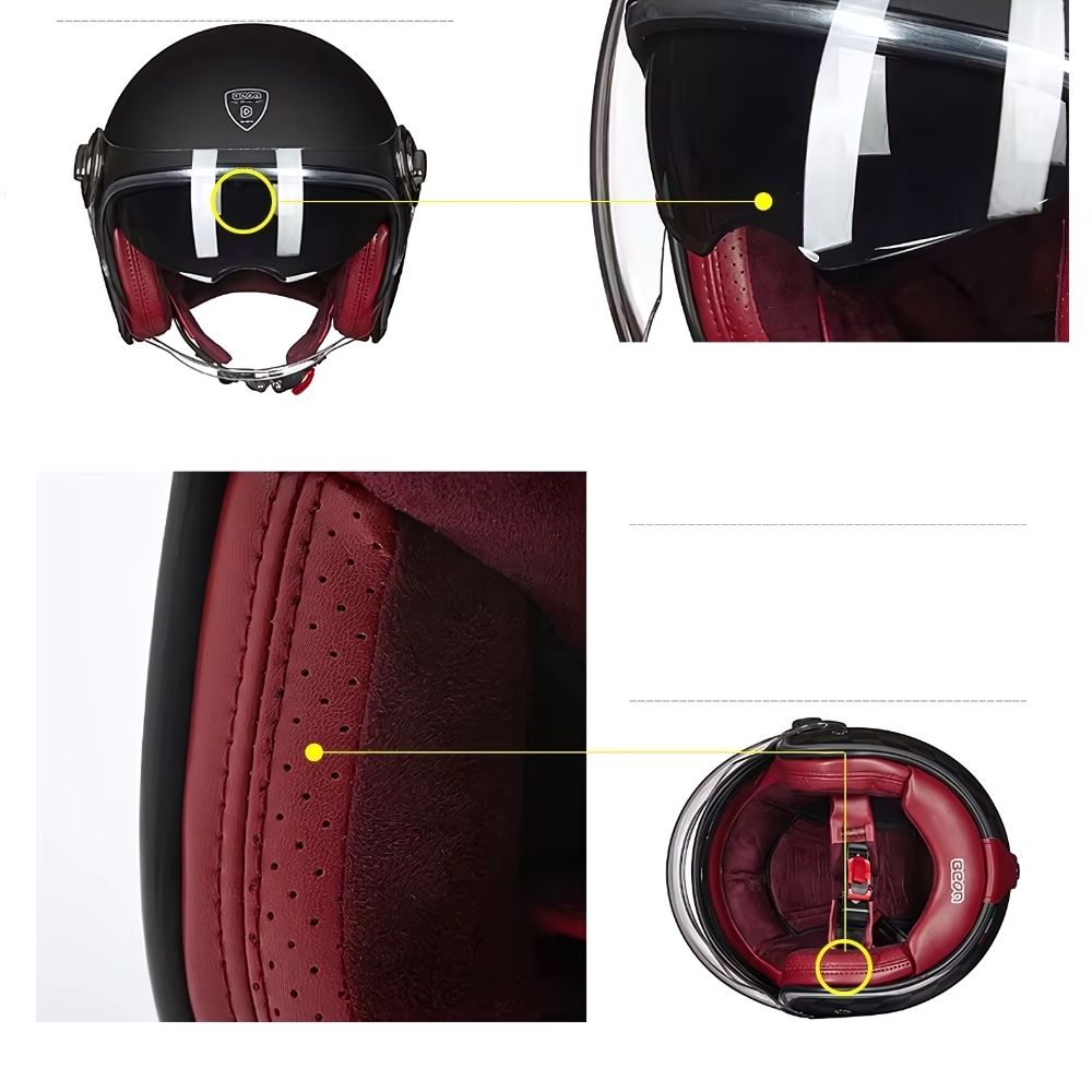 Casque moto Jet Vintage homme - femme Thunder Soul / Homologué ECE