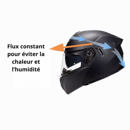Casque Moto Modulable PROTEK™ – Double Visière, Homologué ECE – Confort, Silence et Protection