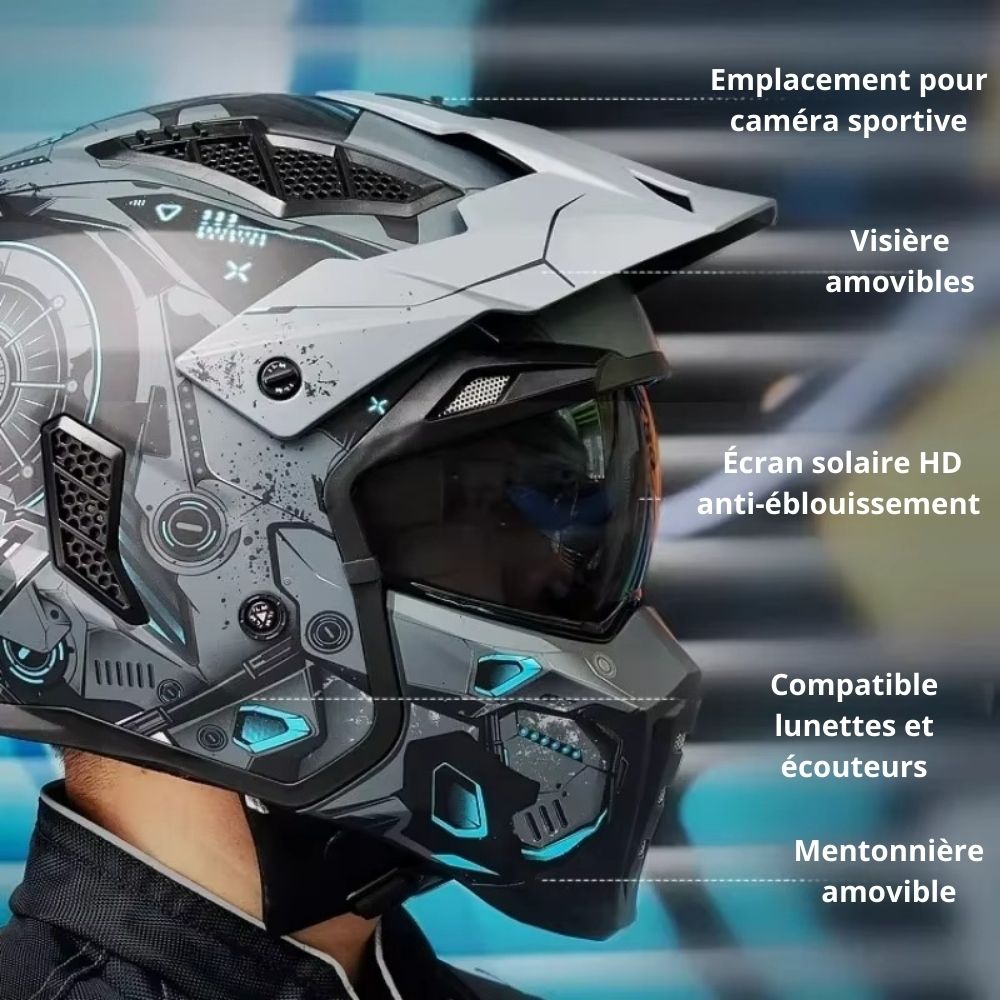 Casque Moto Modulable ILM Homme-Femme – Homologué ECE – Sécurité & Polyvalence 4-en-1