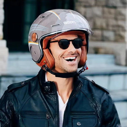 Casque Moto Jet Heritage Homme-Femme – Homologué ECE | Double Visière & Style Vintage