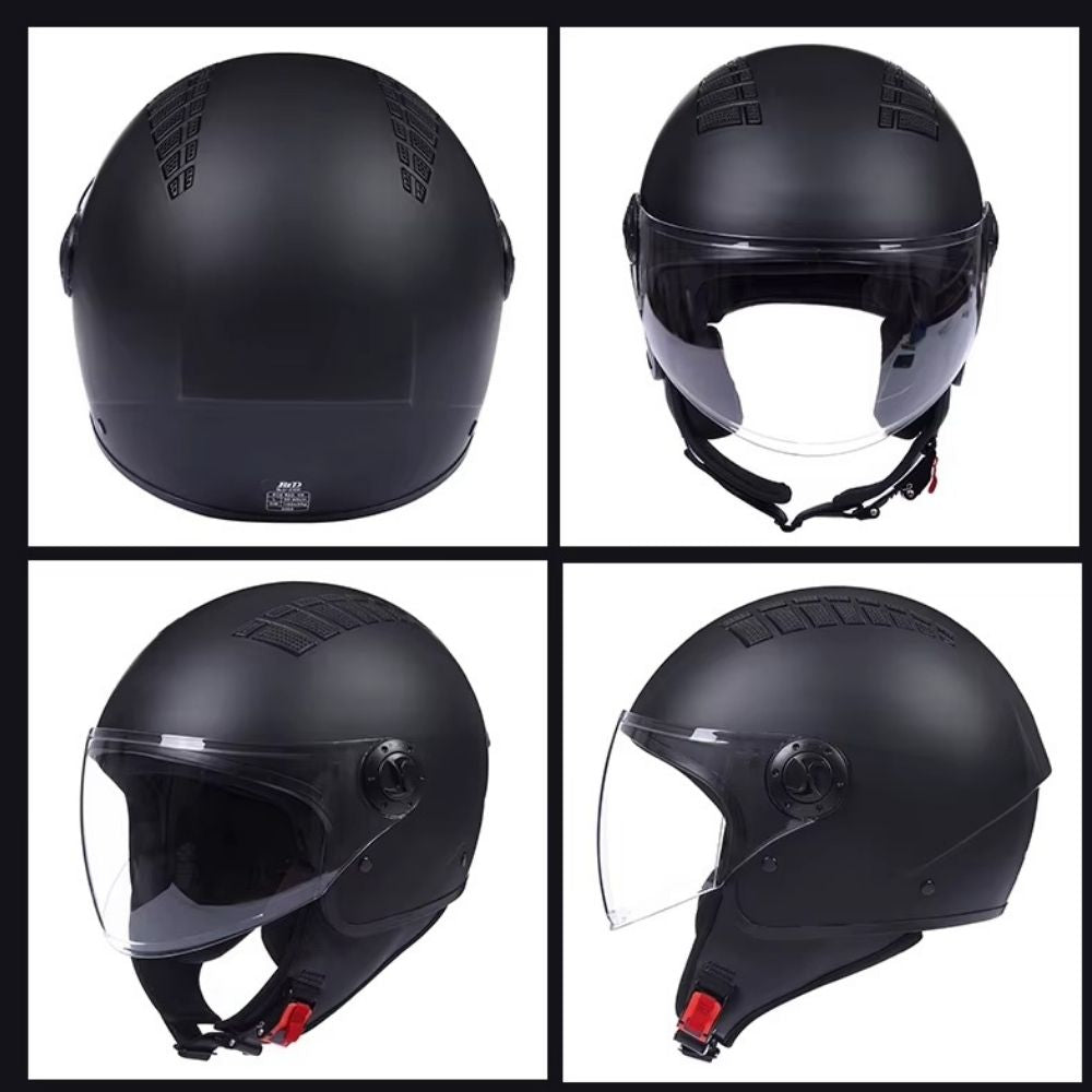 Casque Moto Jet Scooter AirVibe Homme-Femme – Homologué ECE | Visière Longue & Ventilation Active