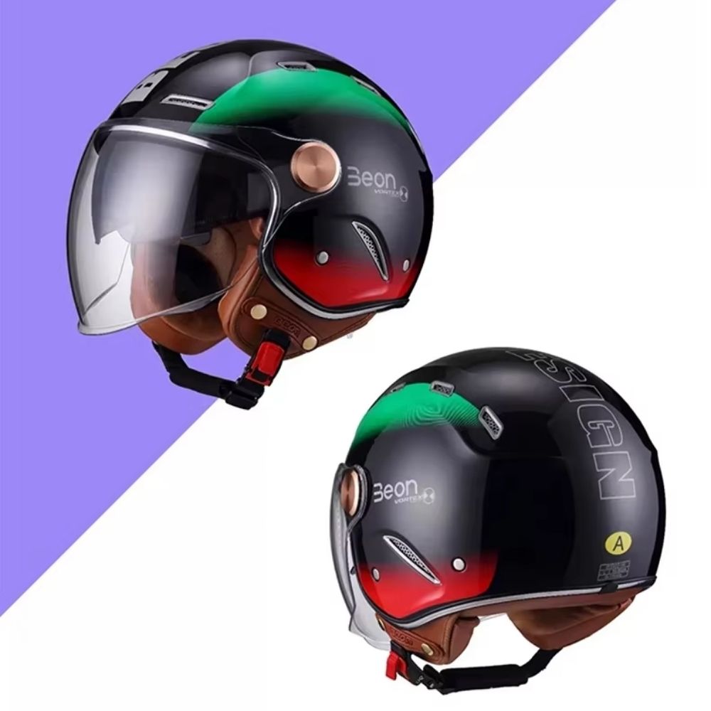 Casque Moto Jet Heritage Homme-Femme – Homologué ECE | Double Visière & Style Vintage