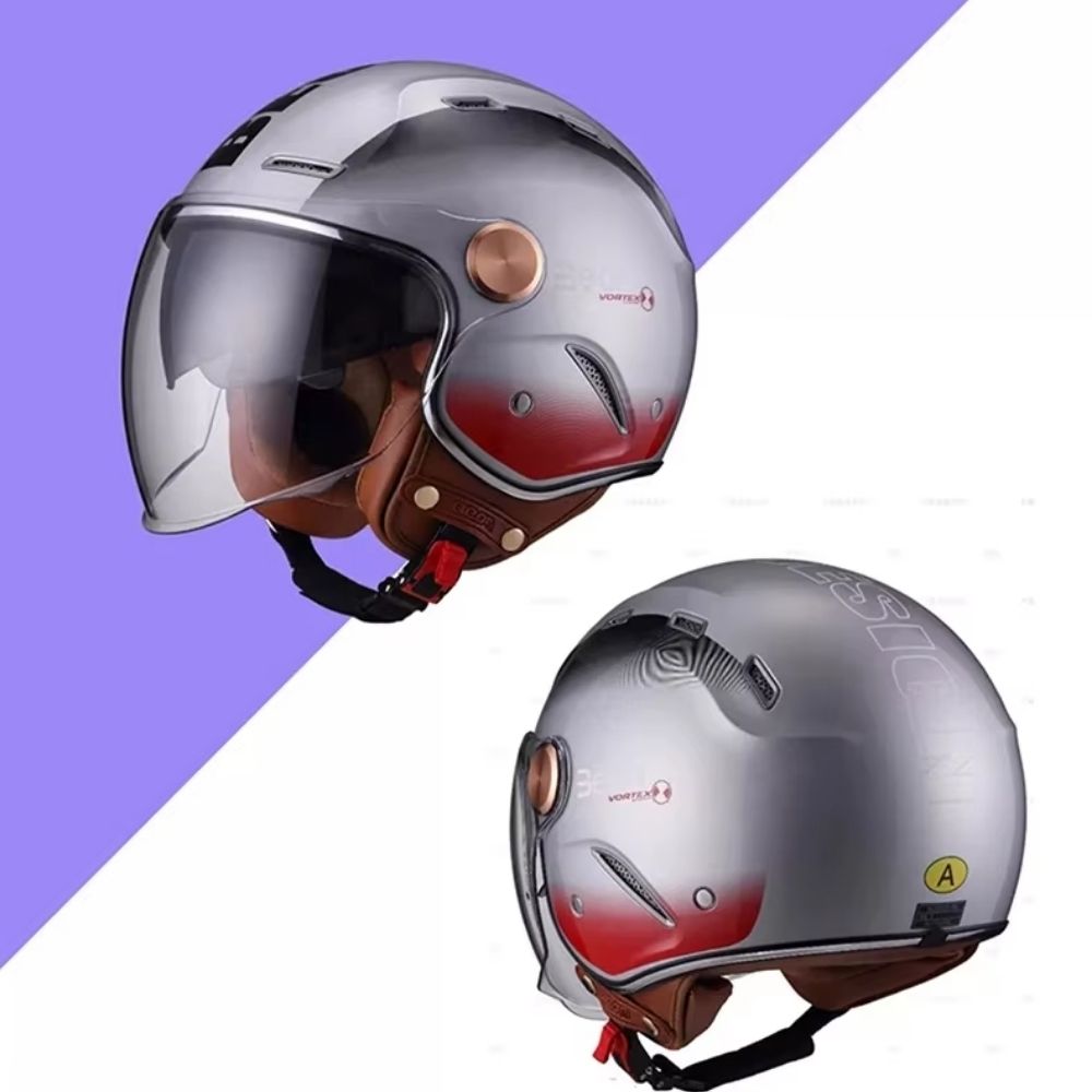 Casque Moto Jet Heritage Homme-Femme – Homologué ECE | Double Visière & Style Vintage