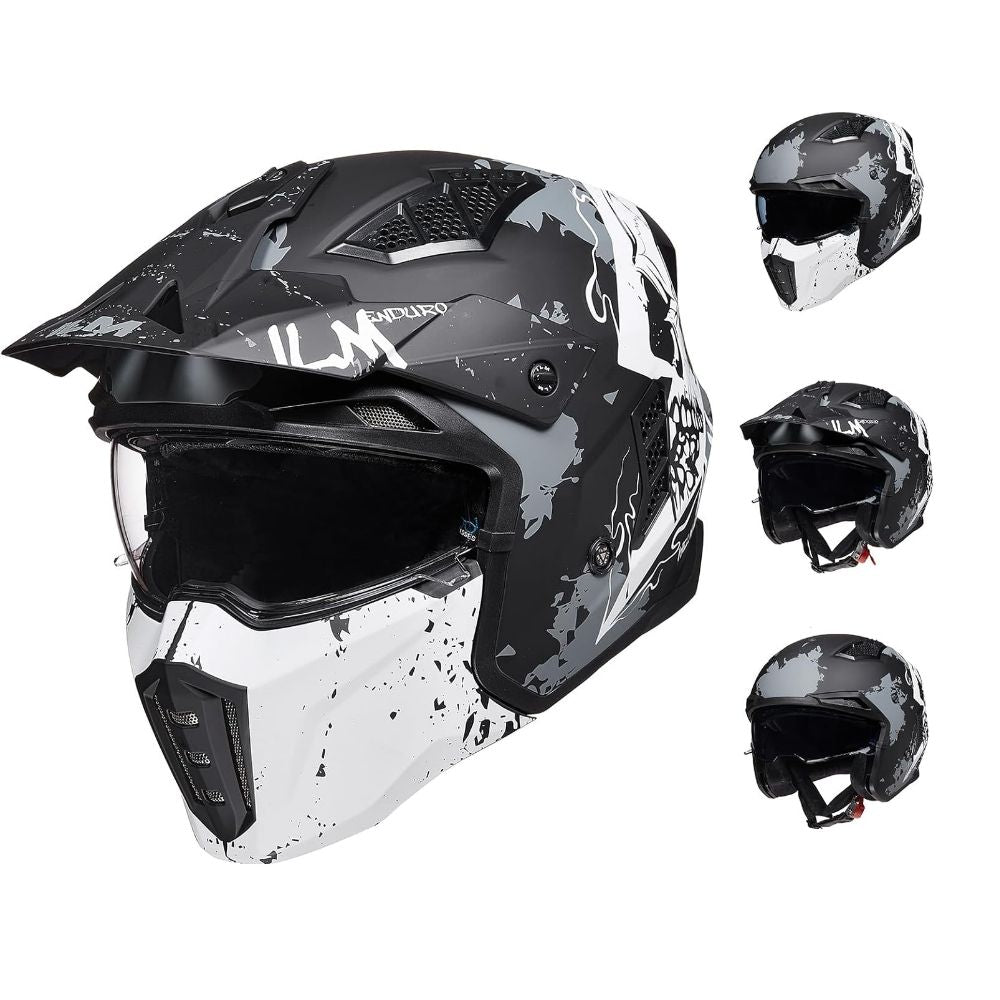 Casque Moto Modulable ILM Homme-Femme – Homologué ECE – Sécurité & Polyvalence 4-en-1