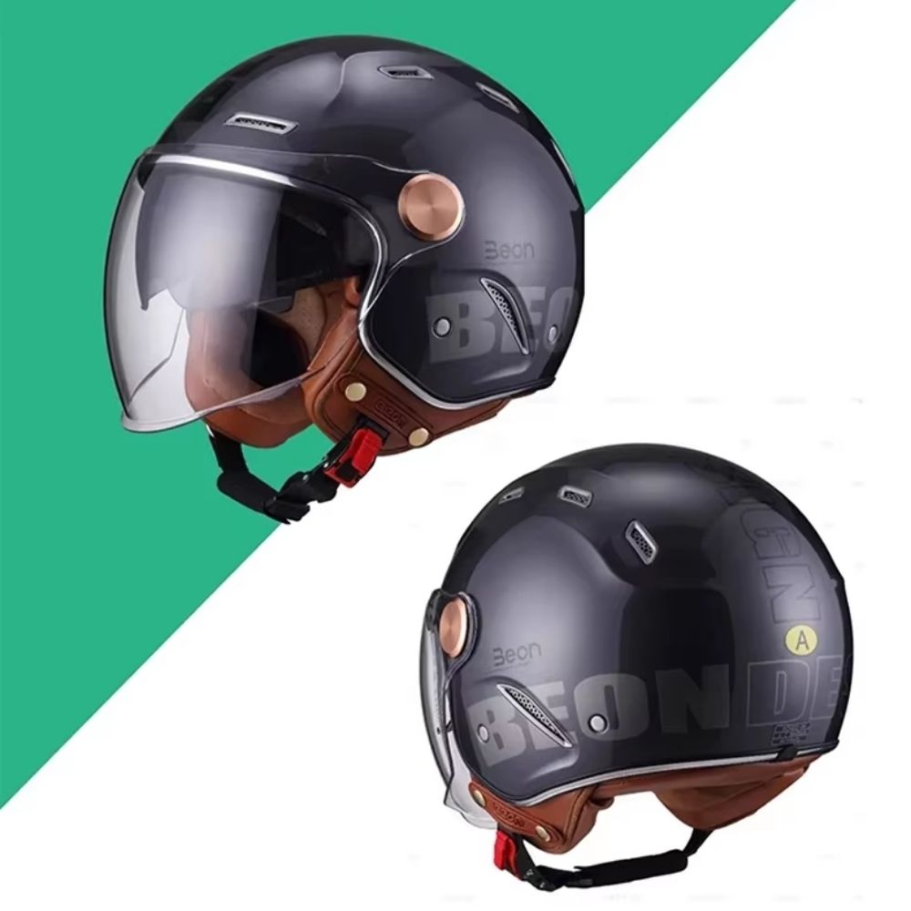 Casque Moto Jet Heritage Homme-Femme – Homologué ECE | Double Visière & Style Vintage
