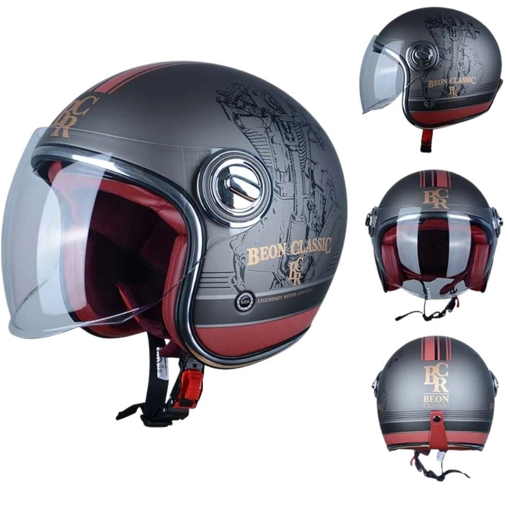 Casque moto Jet Vintage homme - femme Thunder Soul / Homologué ECE