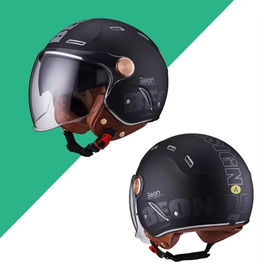 Casque Moto Jet Heritage Homme-Femme – Homologué ECE | Double Visière & Style Vintage