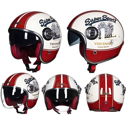 Casque moto Jet Vintage homme - femme Thunder Soul / Homologué ECE