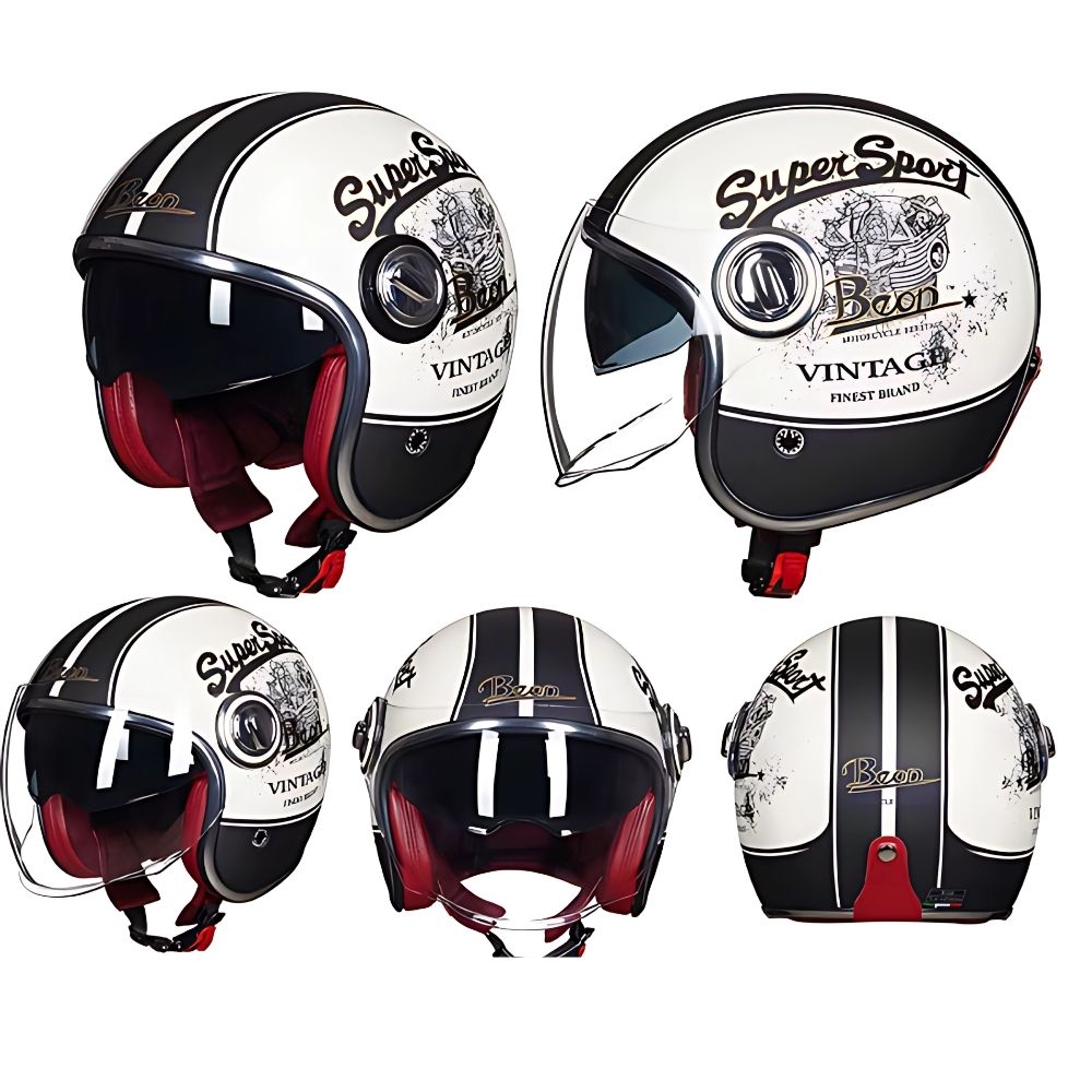 Casque moto Jet Vintage homme - femme Thunder Soul / Homologué ECE