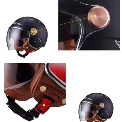 Casque Moto Jet Heritage Homme-Femme – Homologué ECE | Double Visière & Style Vintage