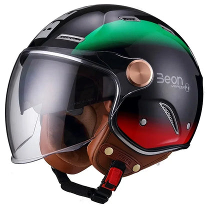 Casque Moto Jet Heritage Homme-Femme – Homologué ECE | Double Visière & Style Vintage