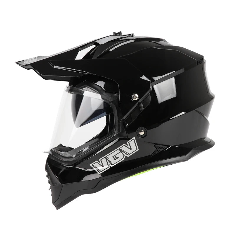 Casque Moto Cross Raven – Double Visière & Design Carbone