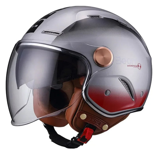 Casque Moto Jet Heritage Homme-Femme – Homologué ECE | Double Visière & Style Vintage