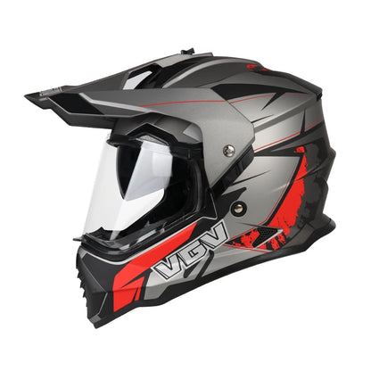 Casque Moto Cross Raven – Double Visière & Design Carbone